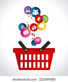 Shopping design over white background, vector illustration