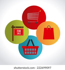Shopping design over white background, vector illustration