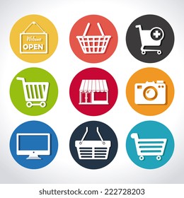 Shopping design over white background, vector illustration