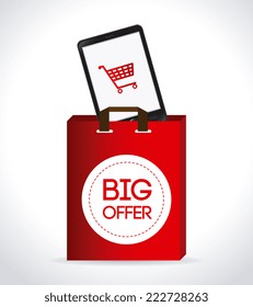 Shopping design over white background, vector illustration