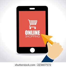 Shopping design over white background, vector illustration 