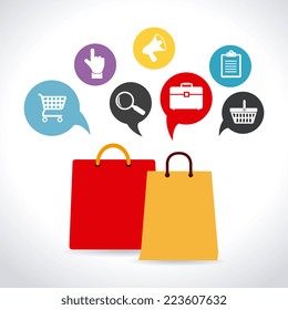 Shopping design over white background, vector illustration 