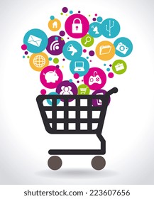 Shopping design over white background, vector illustration 