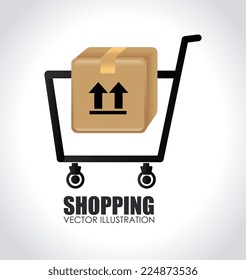 Shopping design over white background, vector illustration