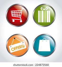 Shopping design over white background, vector illustration