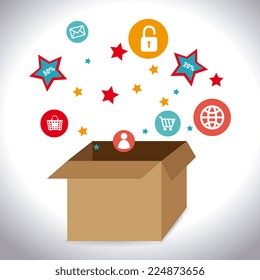 Shopping design over white background, vector illustration