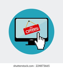 Shopping design over white background, vector illustration