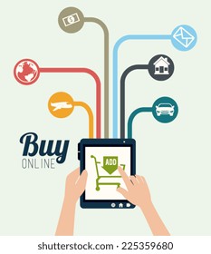 Shopping design over white background, vector illustration