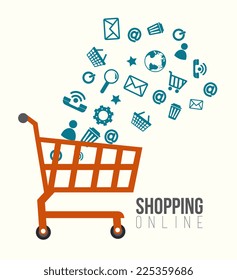 Shopping design over white background, vector illustration