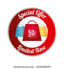 Shopping design over white background, vector illustration