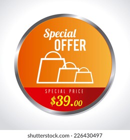 Shopping design over white background, vector illustration