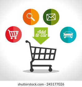Shopping design over white background, vector illustration.