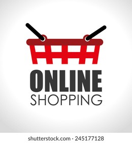 Shopping design over white background, vector illustration.