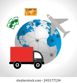 Shopping design over white background, vector illustration.