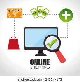 Shopping design over white background, vector illustration.