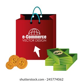 Shopping design over white background, vector illustration.