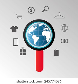 Shopping design over white background, vector illustration.