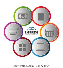 Shopping design over white background, vector illustration.