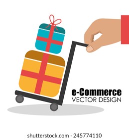 Shopping design over white background, vector illustration.