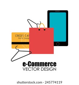 Shopping design over white background, vector illustration.