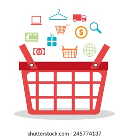 Shopping design over white background, vector illustration.