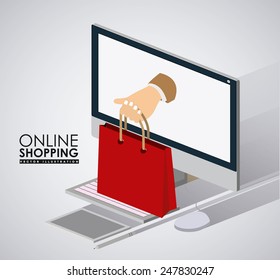Shopping design over white background, vector illustration.