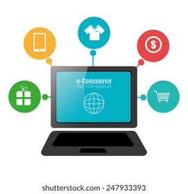 Shopping design over white background, vector illustration.