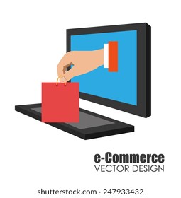 Shopping design over white background, vector illustration.