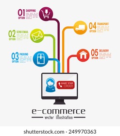 Shopping design over white background, vector illustration.