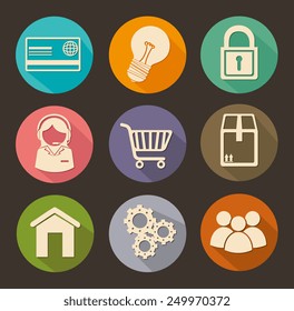 Shopping design over white background, vector illustration.