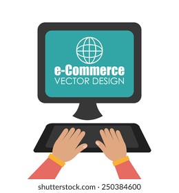 Shopping design over white background, vector illustration.