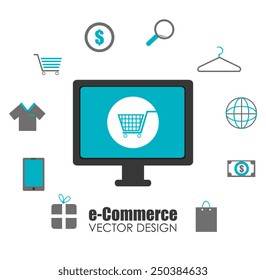 Shopping design over white background, vector illustration.