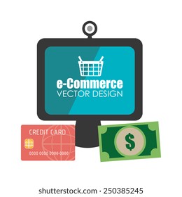 Shopping design over white background, vector illustration.