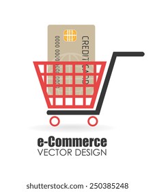 Shopping design over white background, vector illustration.