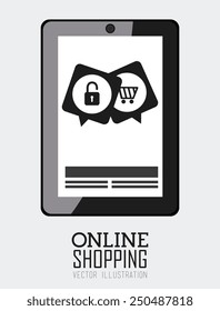 Shopping design over white background, vector illustration.