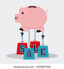 Shopping design over white background, vector illustration.