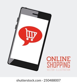 Shopping design over white background, vector illustration.