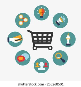 Shopping design over white background, vector illustration.