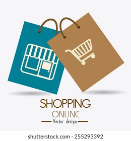 Shopping design over white background, vector illustration.