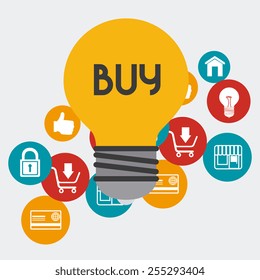 Shopping design over white background, vector illustration.