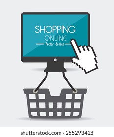 Shopping design over white background, vector illustration.