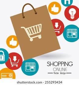 Shopping design over white background, vector illustration.