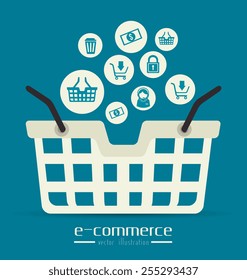 Shopping design over white background, vector illustration.