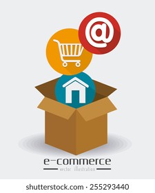 Shopping design over white background, vector illustration.