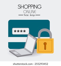 Shopping design over white background, vector illustration.