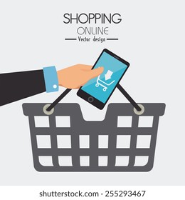 Shopping design over white background, vector illustration.