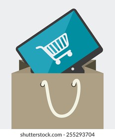 Shopping design over white background, vector illustration.