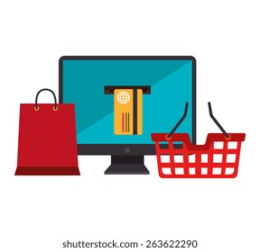 Shopping design over white background, vector illustration.