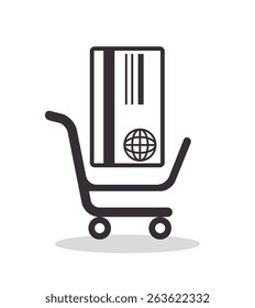 Shopping design over white background, vector illustration.