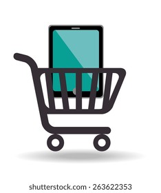 Shopping design over white background, vector illustration.